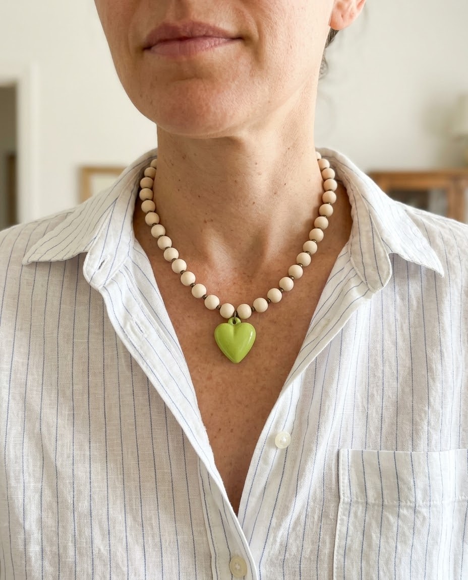 Collar Corazón Verde
