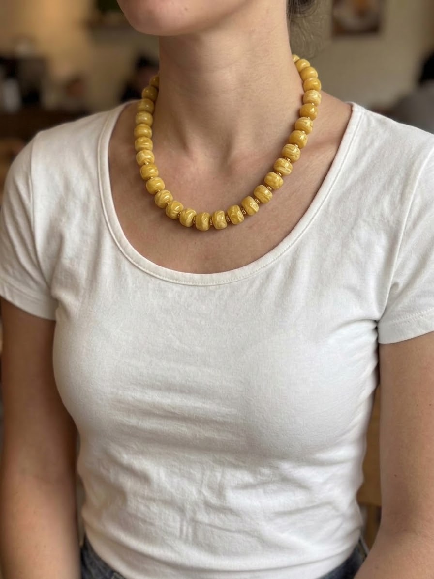 Collar Ámbar Mostaza