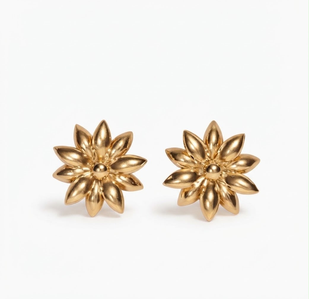 Aretes Flor Dorada