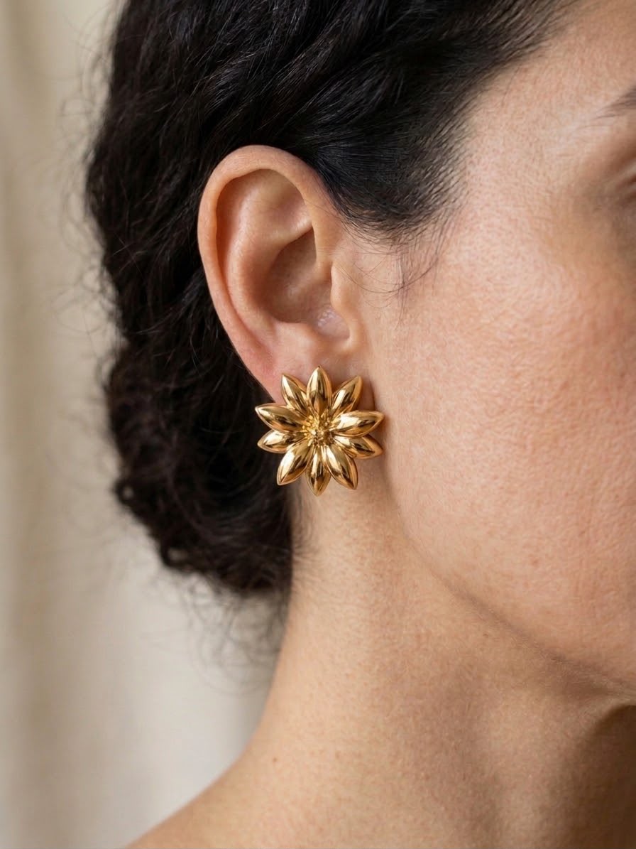 Aretes Flor Dorada