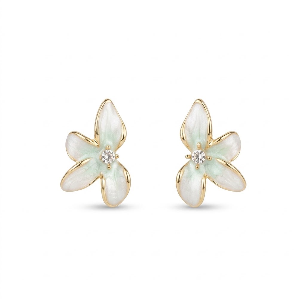 Aretes Mini Flor Menta