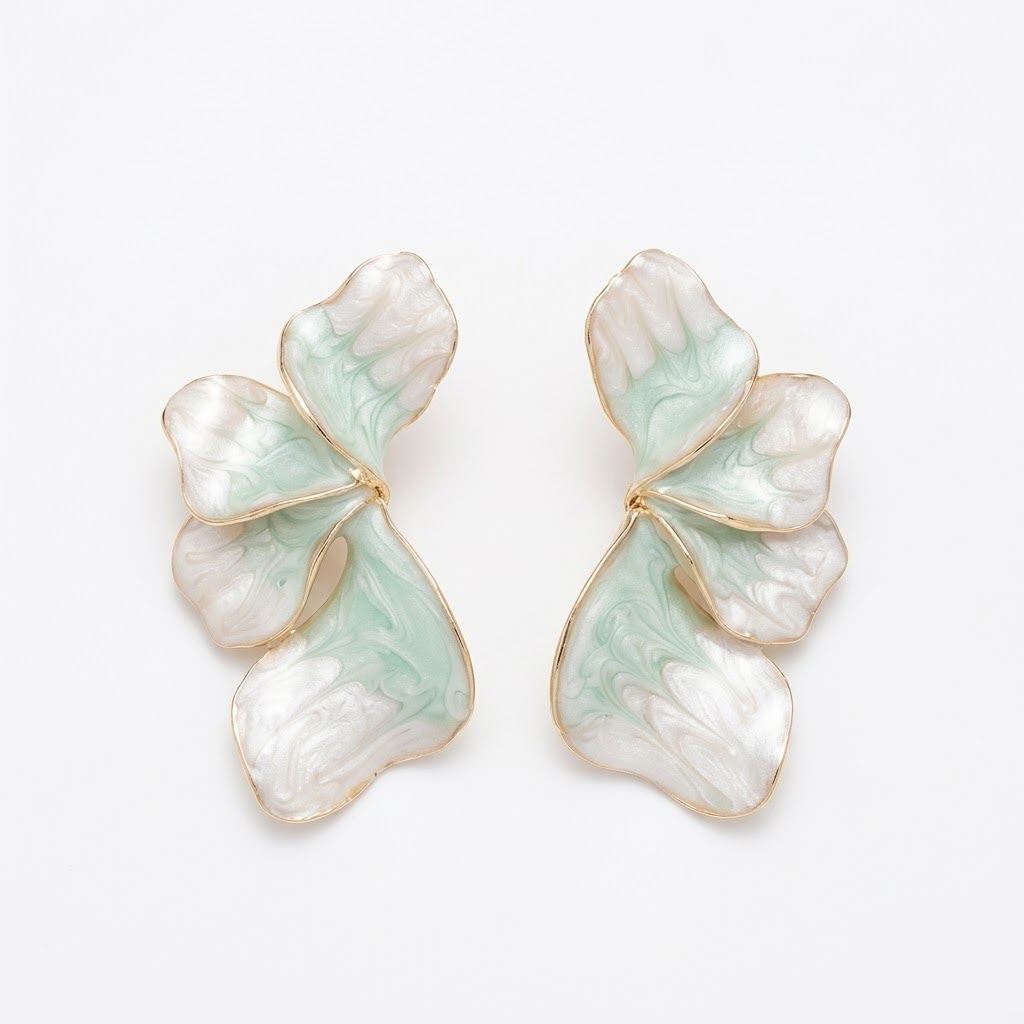 Aretes Petal Menta