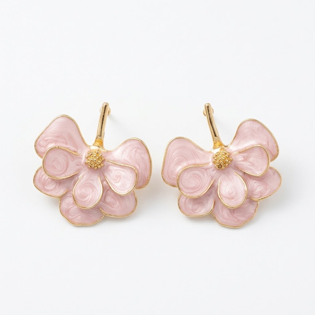 Aretes Flor Rosa