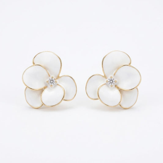 Aretes Magnolia Blanca