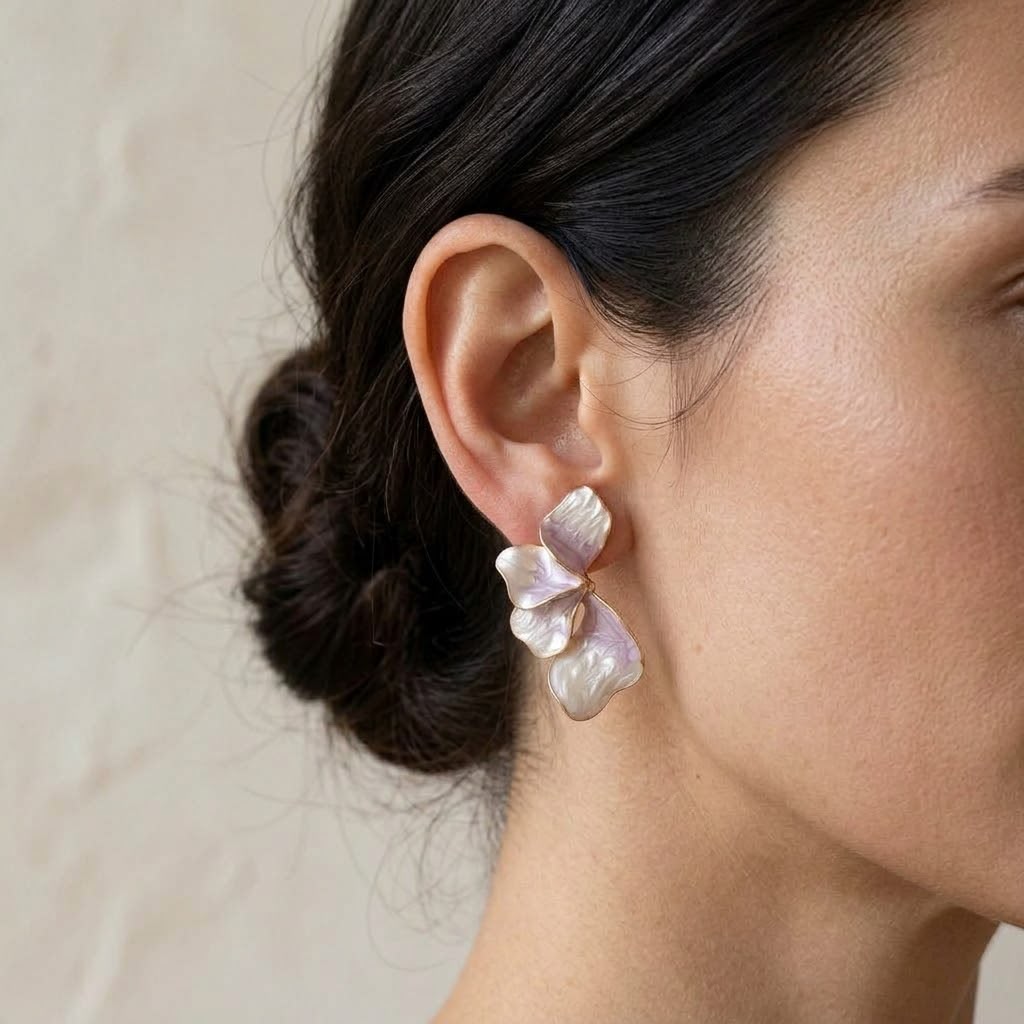 Aretes Petal Lila