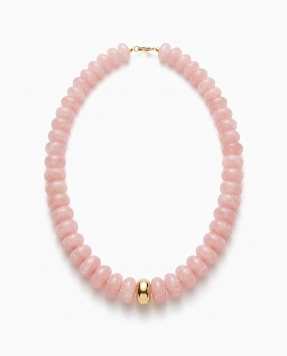 Collar Cuarzo Rosa Pastel