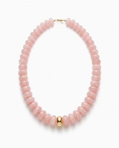 Collar Cuarzo Rosa Pastel