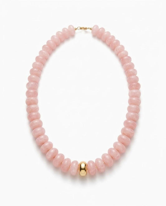 Collar Cuarzo Rosa Pastel